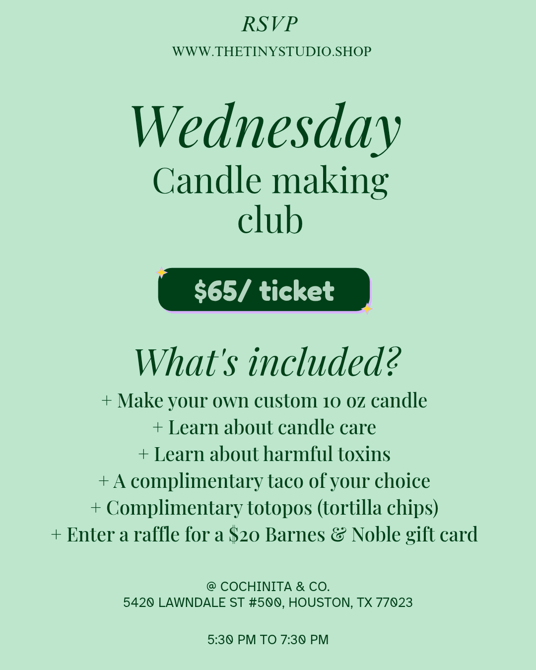 Wednesday candle making club